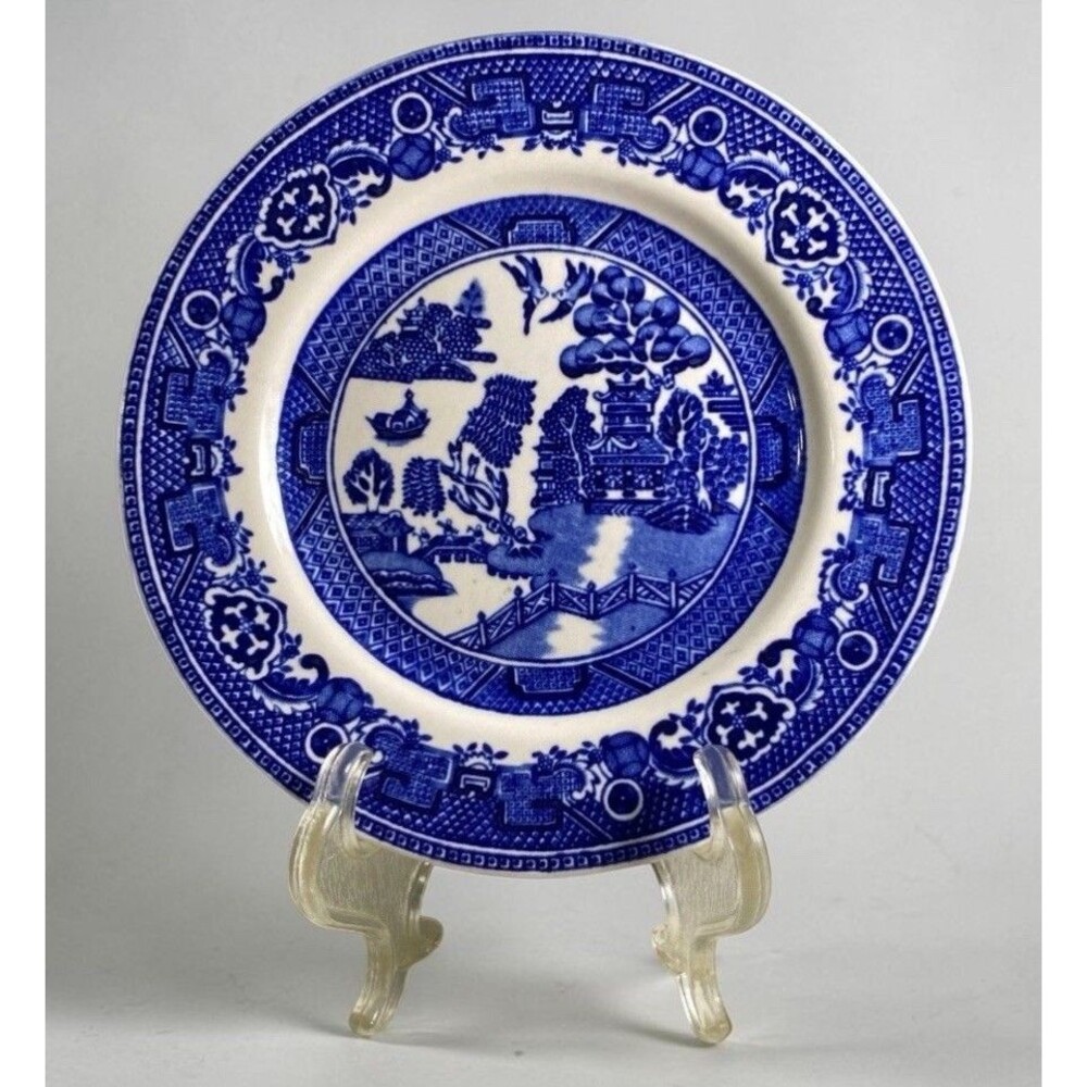 VTG Alfred Meakin Blue Old Willow Bread Butter Dessert Plate England 6.5"